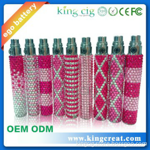 2014 hot sale vaporizer pen ego battery with diamond made in china